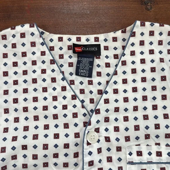 Men's Hanes Classic Night Pajama‎ Sleep Shirt Buttons Size Small Cotton Blend - Picture 6 of 8